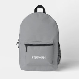 Gray minimalist custom name  bedruckter rucksack