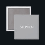 Gray minimalist custom name  magnet<br><div class="desc">Add your name on this minimalist modern design on gray background.</div>
