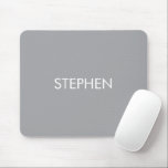 Gray minimalist custom name  mousepad<br><div class="desc">Add your name on this minimalist modern design on gray background.</div>