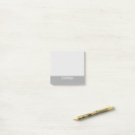 Gray minimalist custom name post-it klebezettel