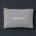 Gray minimalist custom name  zubehörtasche<br><div class="desc">Add your name on this minimalist modern design on gray background.</div>