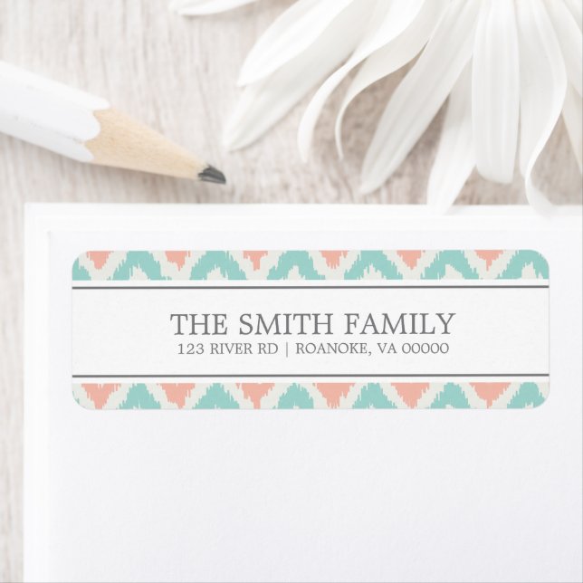 Gray Mint Peach Zigzag Tribal Muster (Insitu)