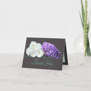 Gray Mint Rose Wisteria Blume Bouquet Vielen Dank Karte