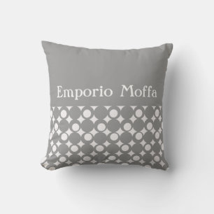 Gray Mod Ball Design @ Emporio Moffa mit Text Kissen