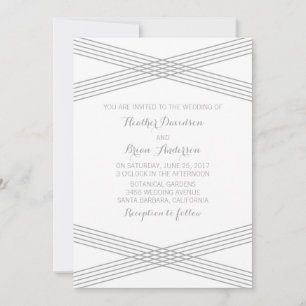 Gray Modern Deko Wedding Invite Einladung