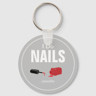 Gray Modern I Do Nails (Nageltechniker) Schlüsselanhänger