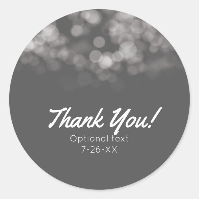 Gray Modern Minimal Lights Chic Party Custom Gevor Runder Aufkleber (Vorderseite)