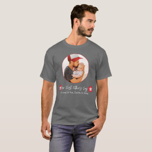 Gray Modern Simple Niedlich Daddy First Vathers Da T-Shirt