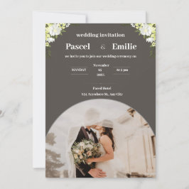 Gray moderne Hochzeitseinladung Einladung