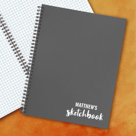 Gray Monogram Artist Sketchbook Notizbuch