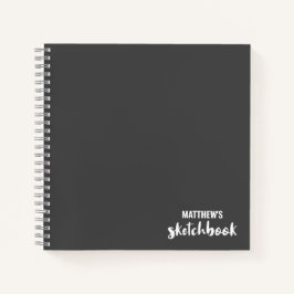 Gray Monogram Artist Sketchbook Notizbuch