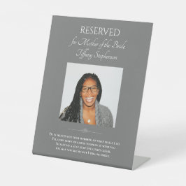 Gray Mother Foto Wedding Memorial Chair Sockelschild