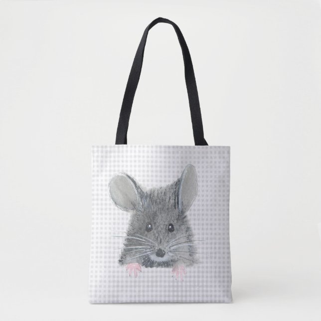 Gray Mouse auf Gingham (Vorderseite)