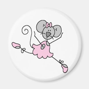 Gray Mouse Ballerina Magnet
