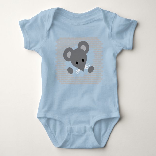 Gray Mouse Burst Baby Strampler (Vorderseite)