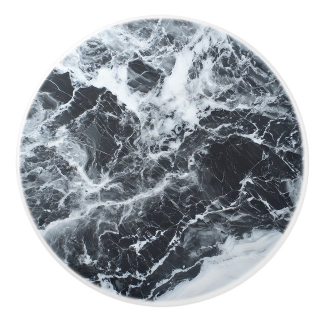 Gray Natural Marble Muster Keramikknauf (Vorderseite)