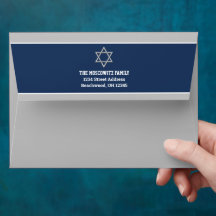 Gray, Navy, White Star von David Bar Mitzvah