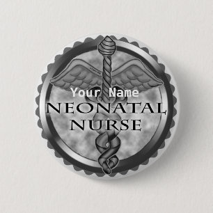 Gray Neonatal Nurse Button