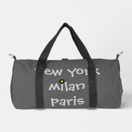 Gray New York London Ibiza Duffle Travel Gym Bag Duffle Bag