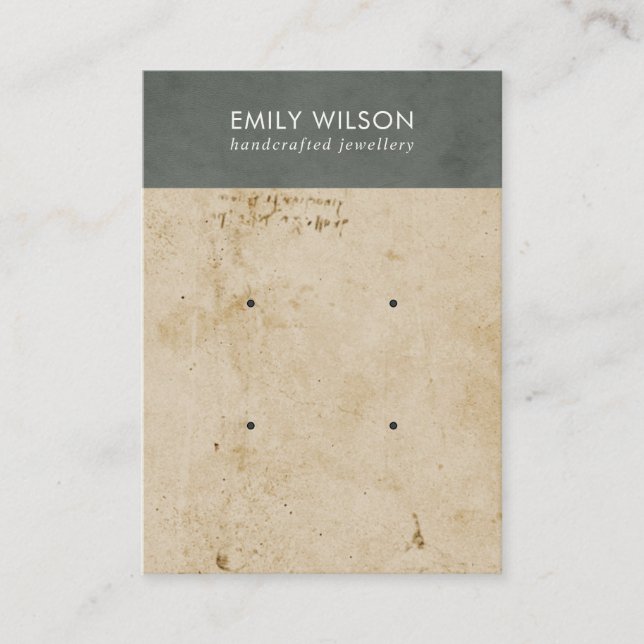 GRAY OLD PAPIERTEXTURE 2 STUDIERENDE ANGABE VISITENKARTE (Vorderseite)