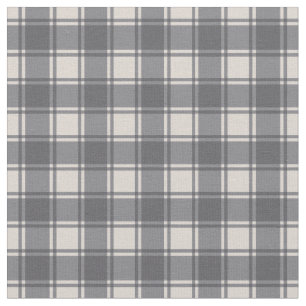 Gray on Cream Gingham Kariert Buffalo Schachbrett Stoff