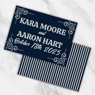 Gray on Slate Blue Edwardian Dankeskarte