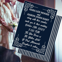 Gray on Slate Blue Edwardian Wedding