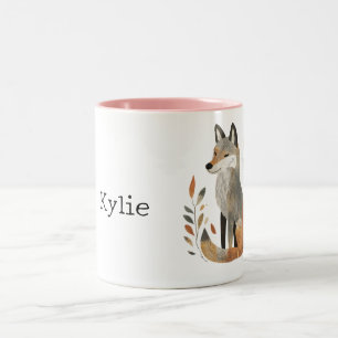 Gray Orange Fox Zweifarbige Tasse