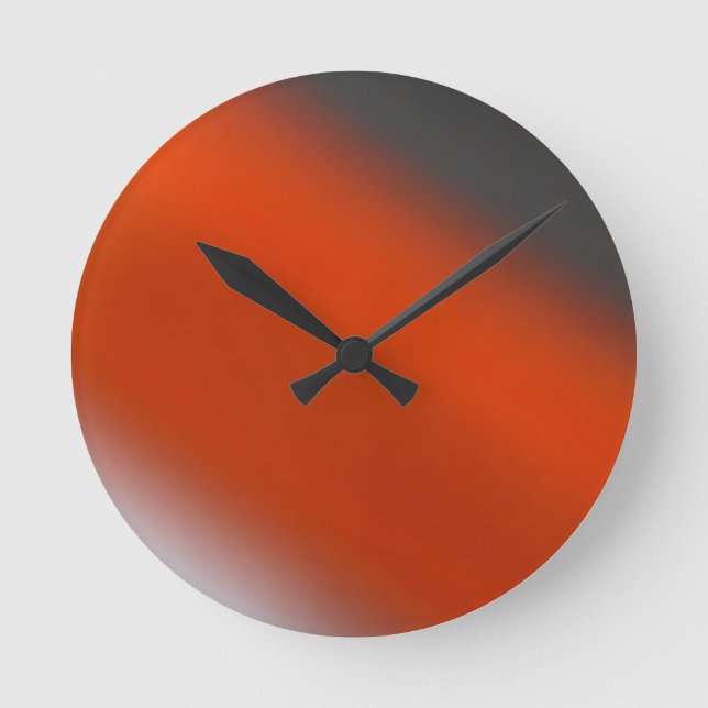 Gray Orange Gray Runde Wanduhr (Vorderseite)