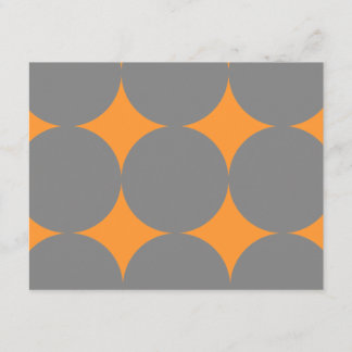 Gray & Orange Modern Polka Dots Wedding RSVP Karte