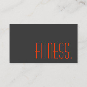 Gray Orange Personal Trainer Fitness Business Card Visitenkarte