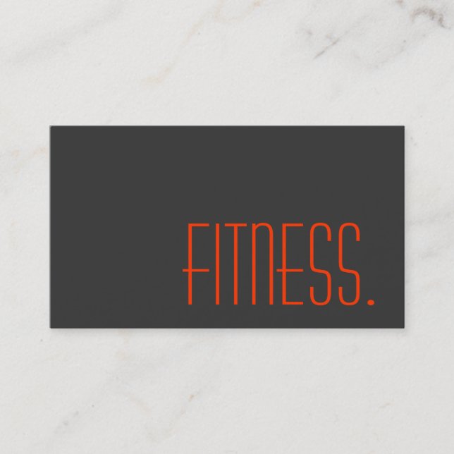 Gray Orange Personal Trainer Fitness Business Card Visitenkarte (Vorderseite)