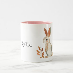 Gray Orange Rabbit Zweifarbige Tasse