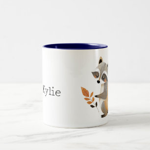 Gray Orange Raccoon Zweifarbige Tasse