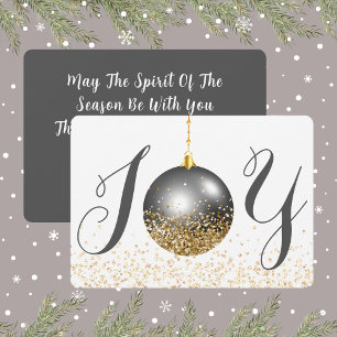 Gray Ornament Joy Weihnachtsgrüße Feiertagskarte
