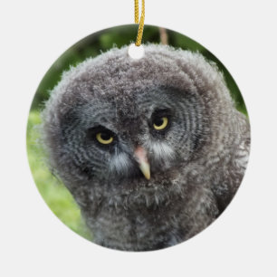 GRAY OWL KERAMIK ORNAMENT