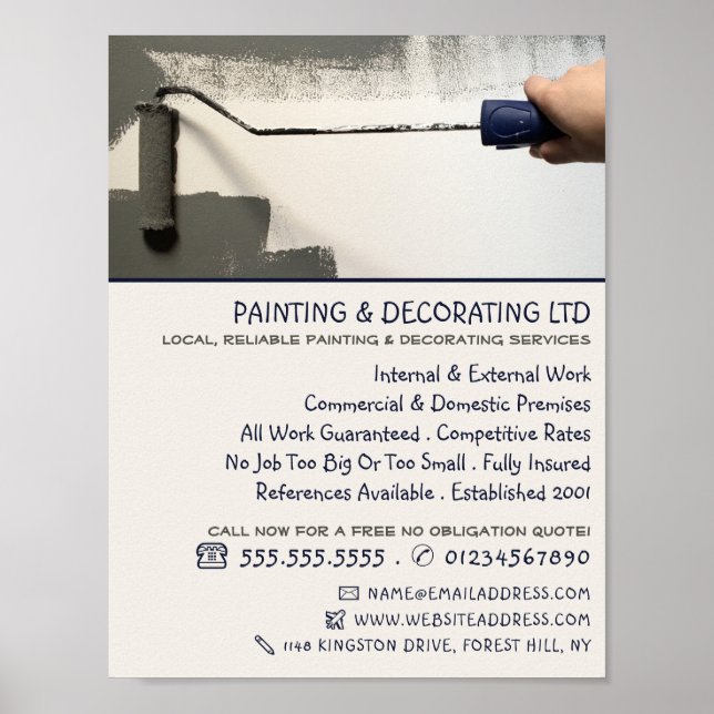 Gray Paint Roller, Painter & Decorator Werbung Poster (Vorne)