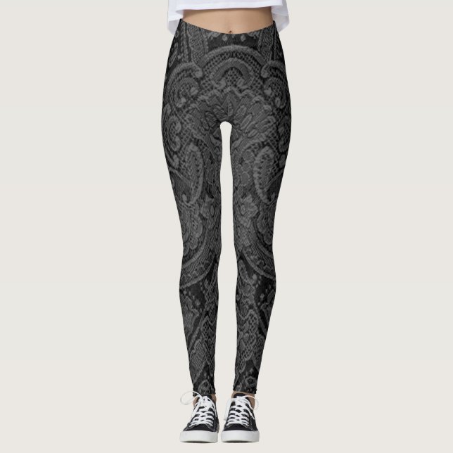 Gray Paisley Leggings (Vorderseite)