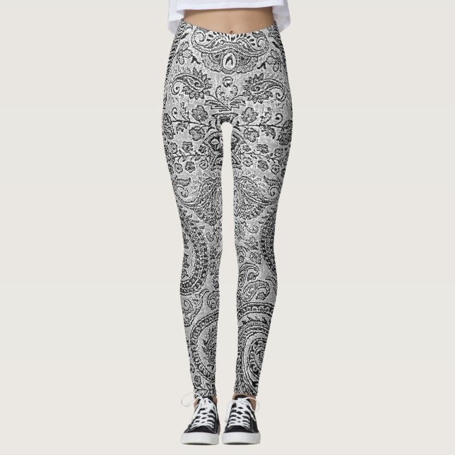 GRAY PAISLEY LEGGINGS (Vorderseite)