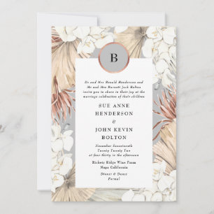 Gray Pampas Ultimate Rose Gold Foil Einladung