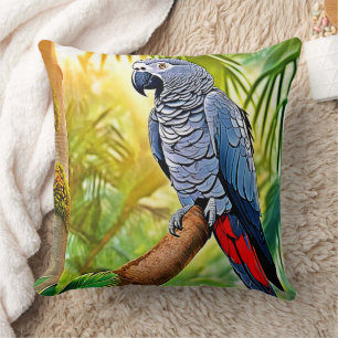 Gray Parrot Perch Kissen