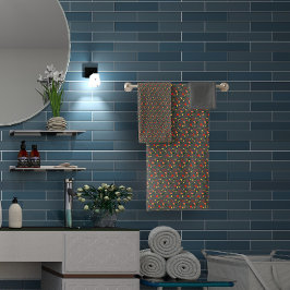 Gray Pattern Mini-Wildblume Badhandtuch Set