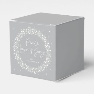 Gray Peace Liebe+Joy Christmas Sparkling Lights Geschenkschachtel