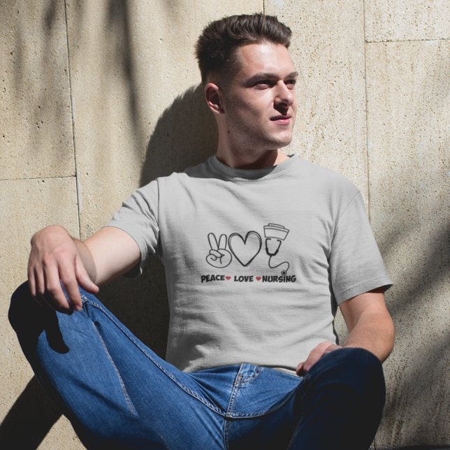 Gray Peace Liebe nährend Aufwertung T-Shirt (Von Creator hochgeladen)