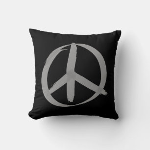 Gray Peace Sign Kissen