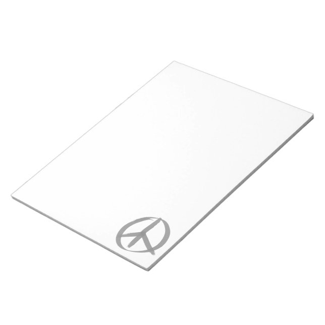 Gray Peace Sign Notizblock (angewinkelt)