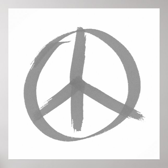 Gray Peace Sign Poster (Vorne)