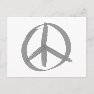 Gray Peace Sign Postkarte