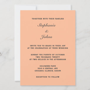 Gray Peach Fuzz Elegantes Highlight Einladung