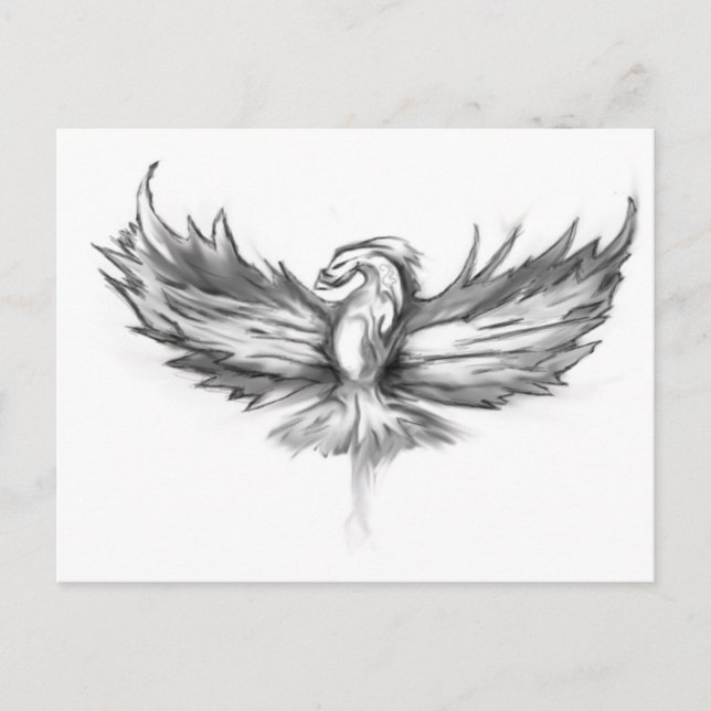 Gray Phoenix Rising Postkarte (Vorderseite)